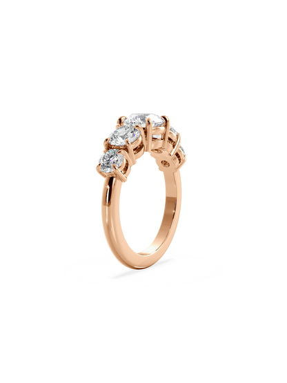 Five Stone-Round Lab Grown Diamond Engagement Ring