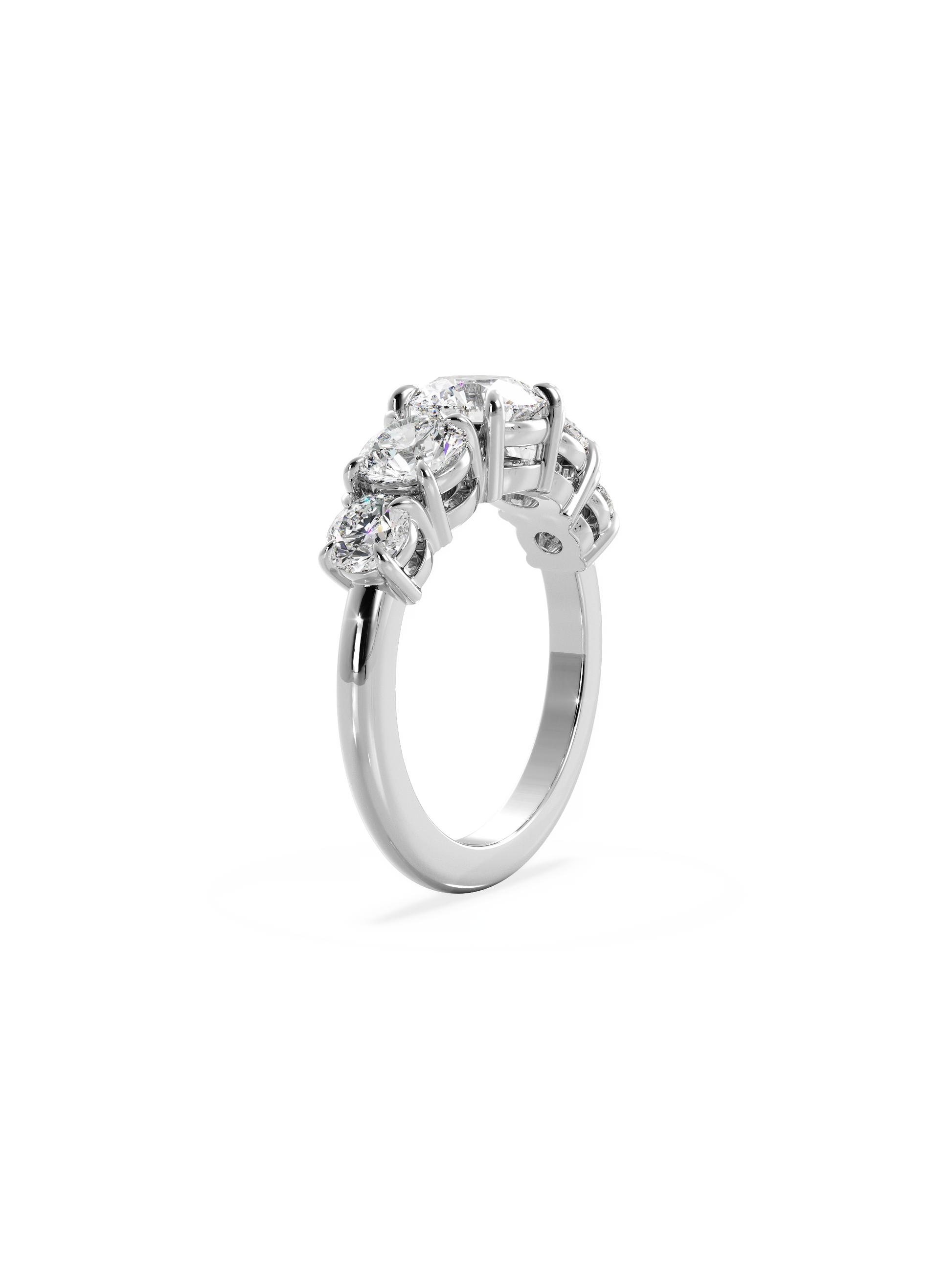 Five Stone-Round Lab Grown Diamond Engagement Ring