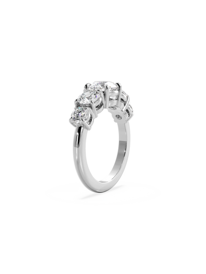 Five Stone-Round Lab Grown Diamond Engagement Ring