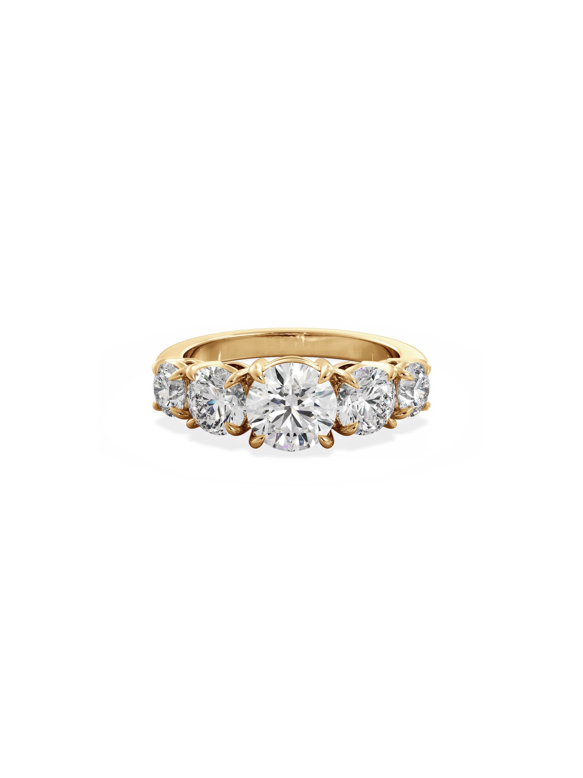 Five Stone-Round Lab Grown Diamond Engagement Ring