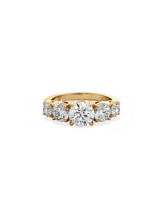Five Stone-Round Lab Grown Diamond Engagement Ring