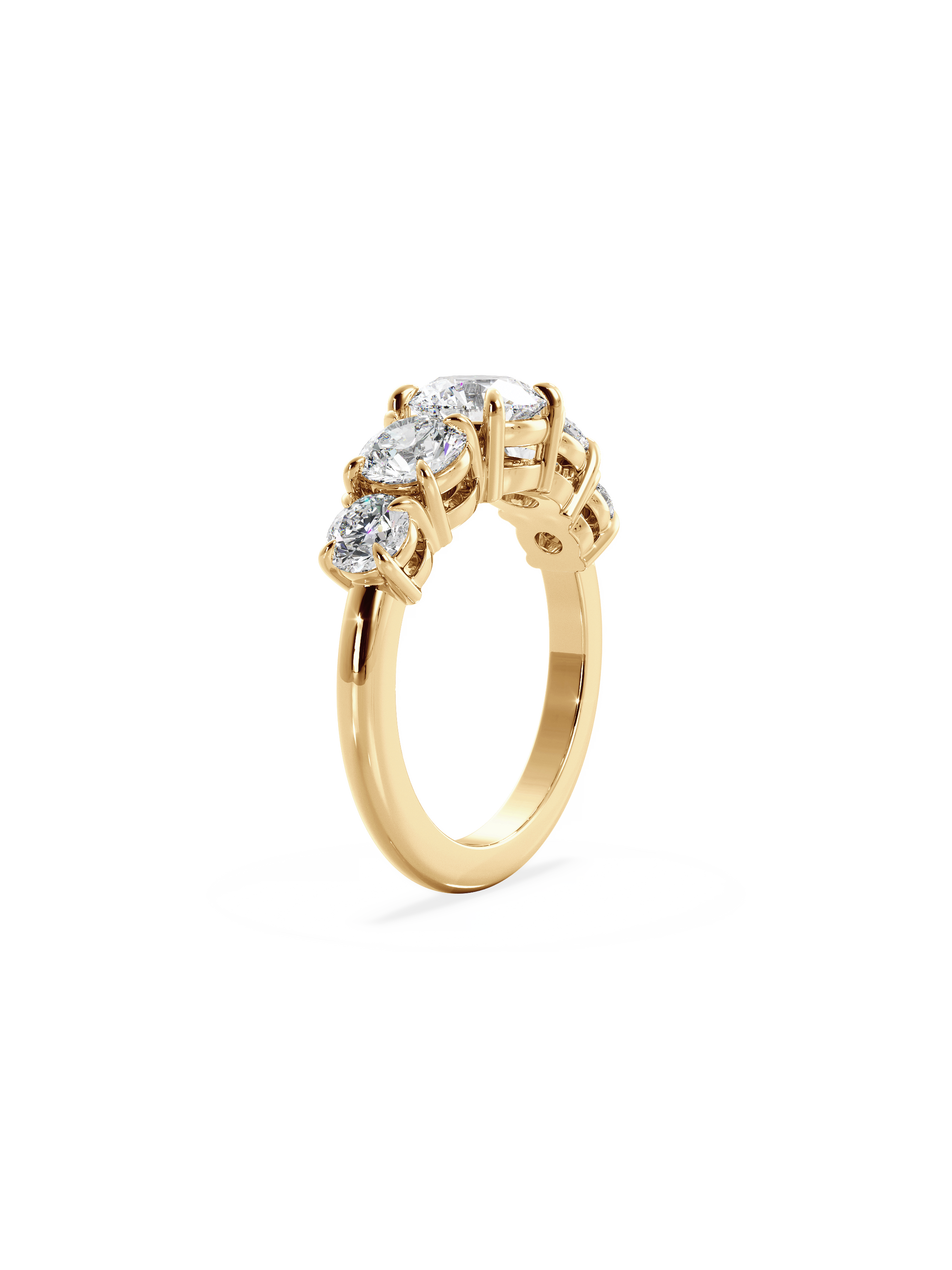 Five Stone-Round Lab Grown Diamond Engagement Ring