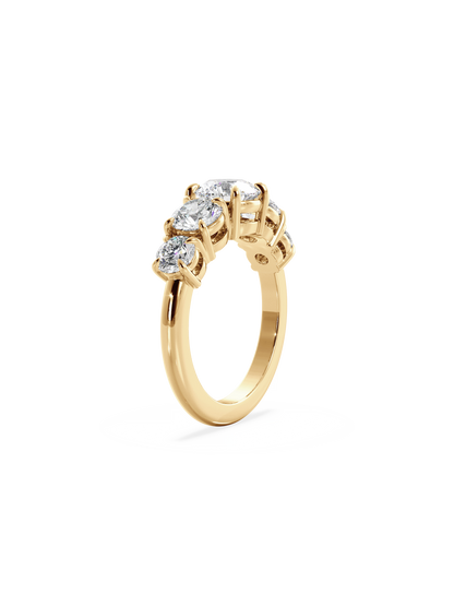 Five Stone-Round Lab Grown Diamond Engagement Ring