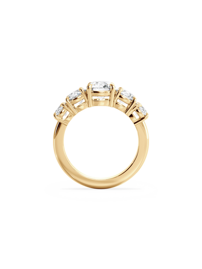 Five Stone-Round Lab Grown Diamond Engagement Ring