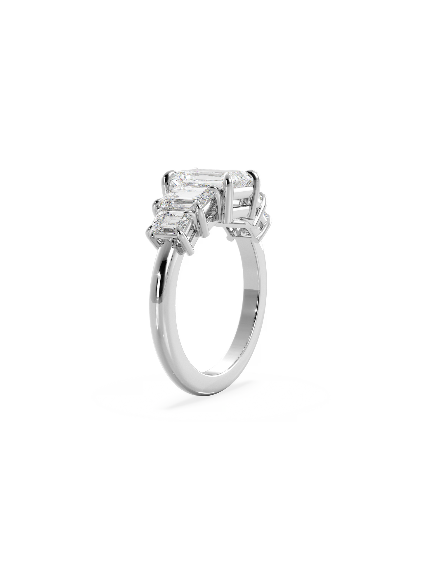 Five Stone-Emerald Lab Grown Diamond Engagement Ring