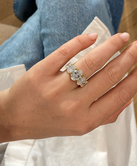 Five Stone-Oval Lab Grown Diamond Engagement Ring