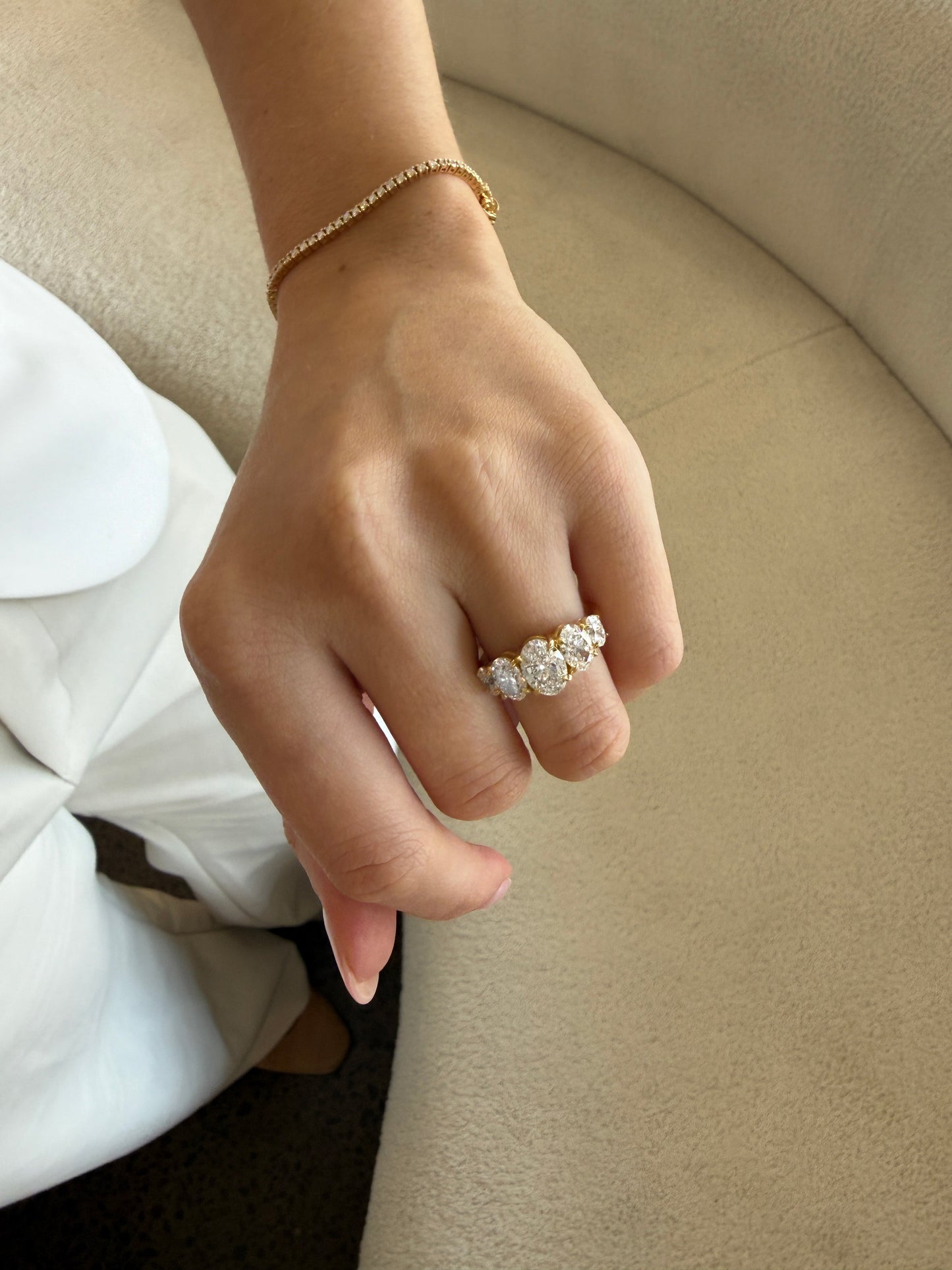 Five Stone-Oval Lab Grown Diamond Engagement Ring