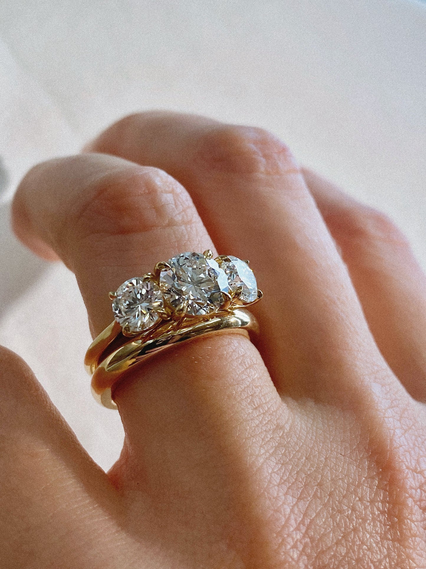 Three Stone-Round Lab Grown Diamond Engagement Ring
