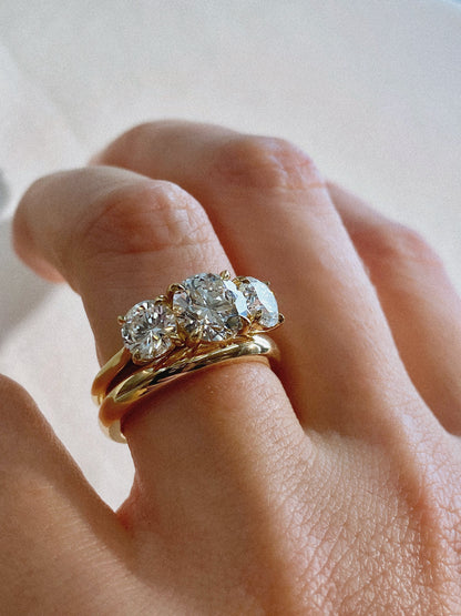 Three Stone-Round Lab Grown Diamond Engagement Ring