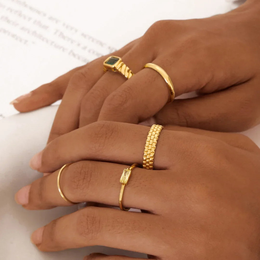 Classic Three Layered Wedding Band 7
