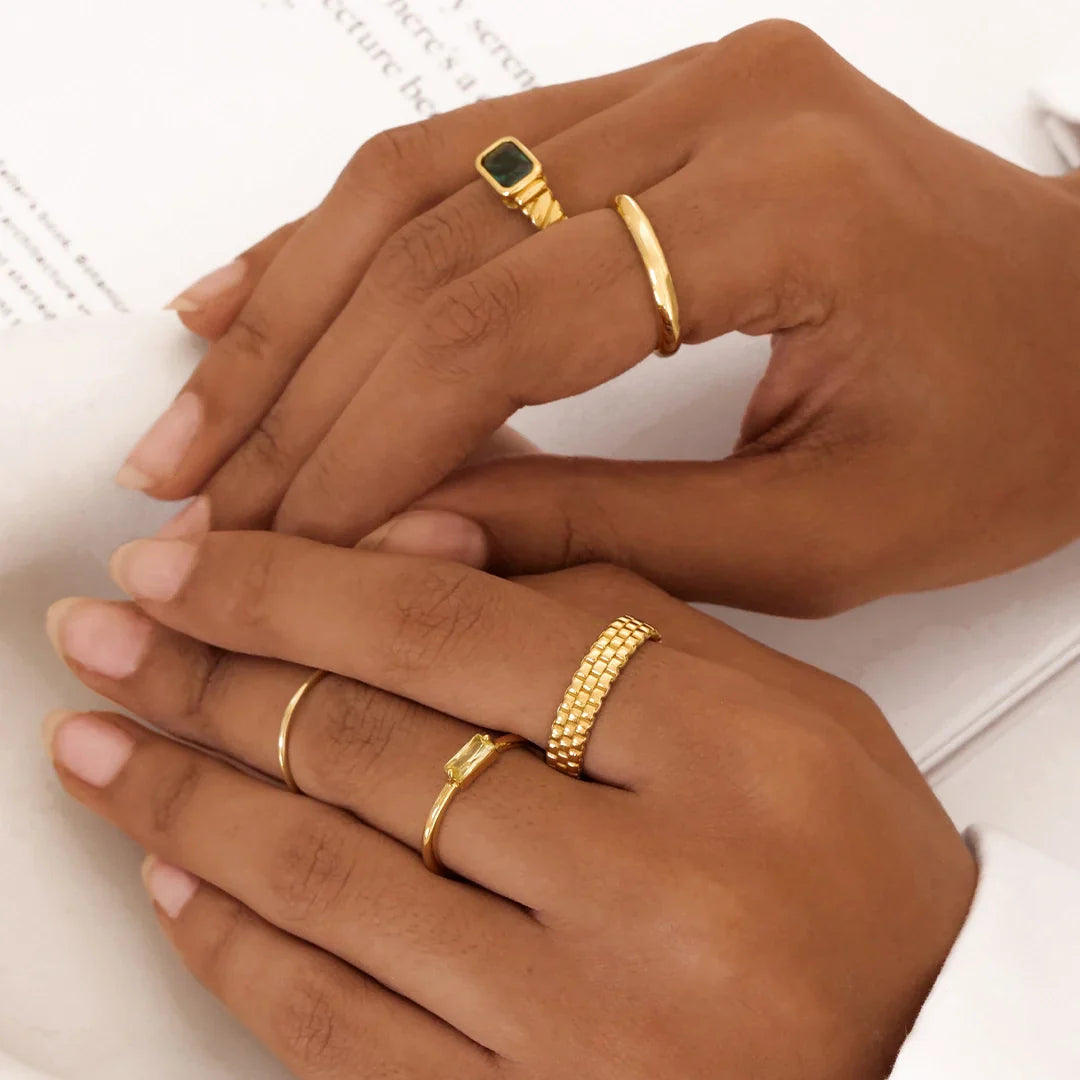 Classic Three Layered Wedding Band 8