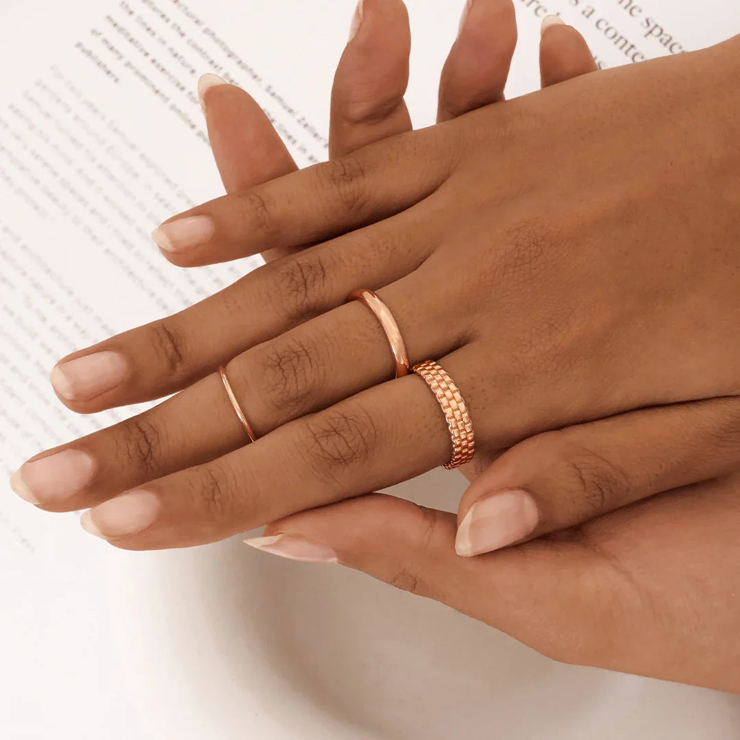 Classic Three Layered Wedding Band 12