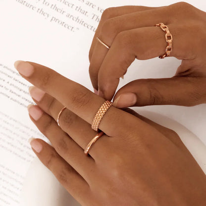Classic Three Layered Wedding Band 13