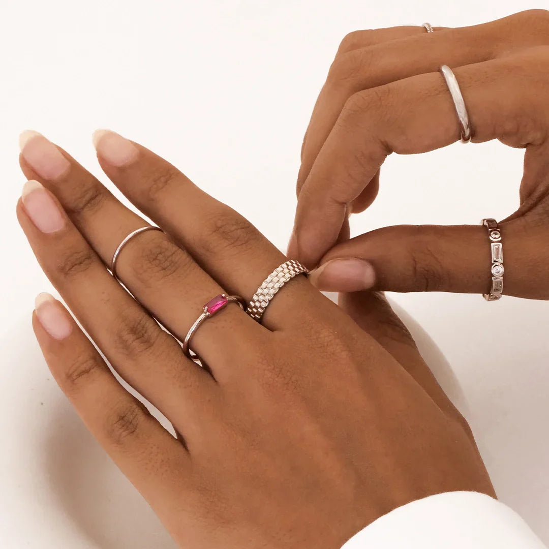 Classic Three Layered Wedding Band 17
