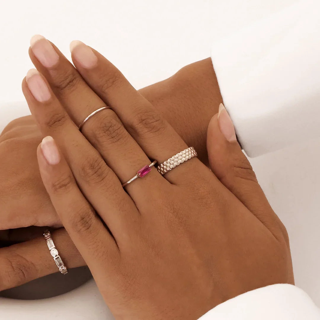 Classic Three Layered Wedding Band 18