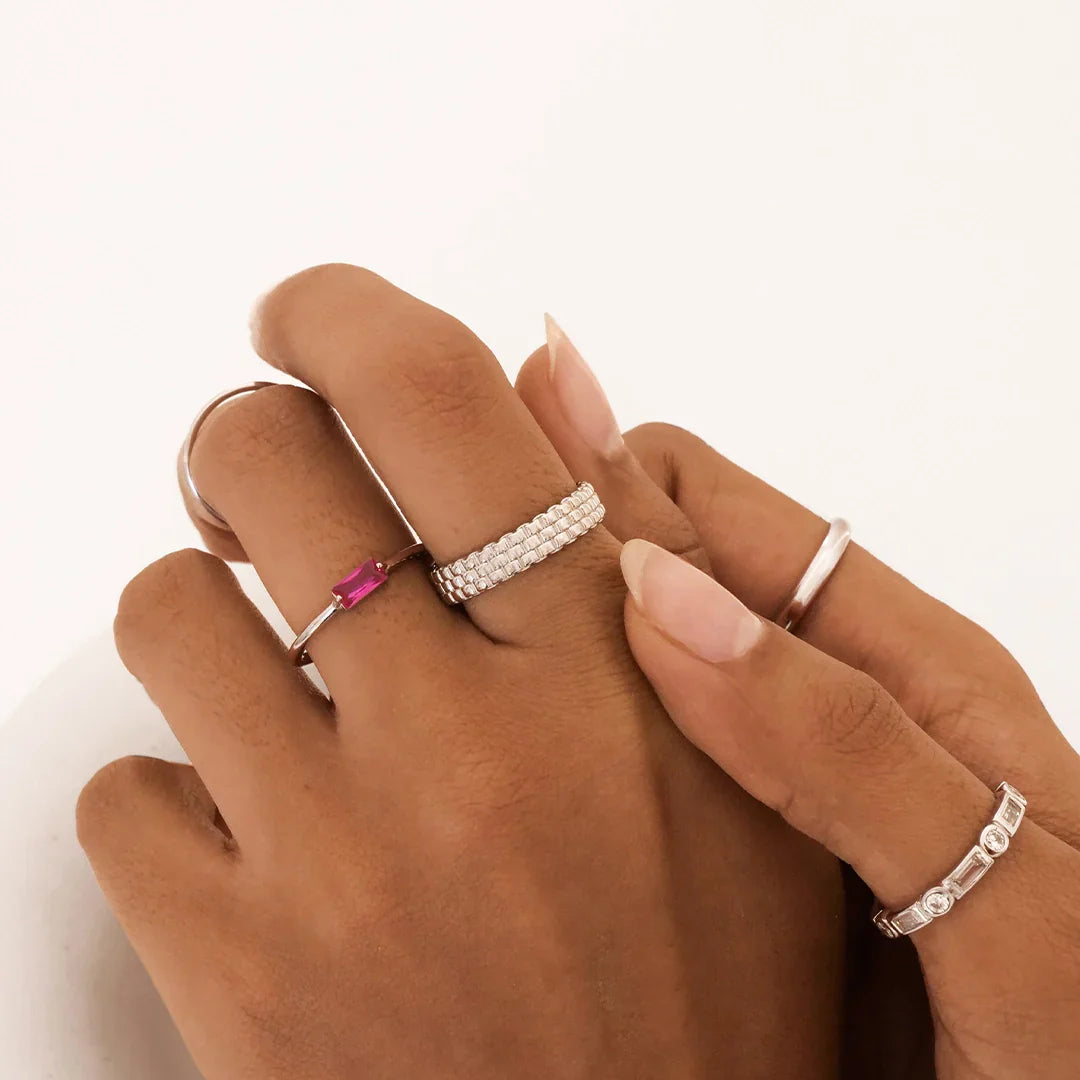 Classic Three Layered Wedding Band 19