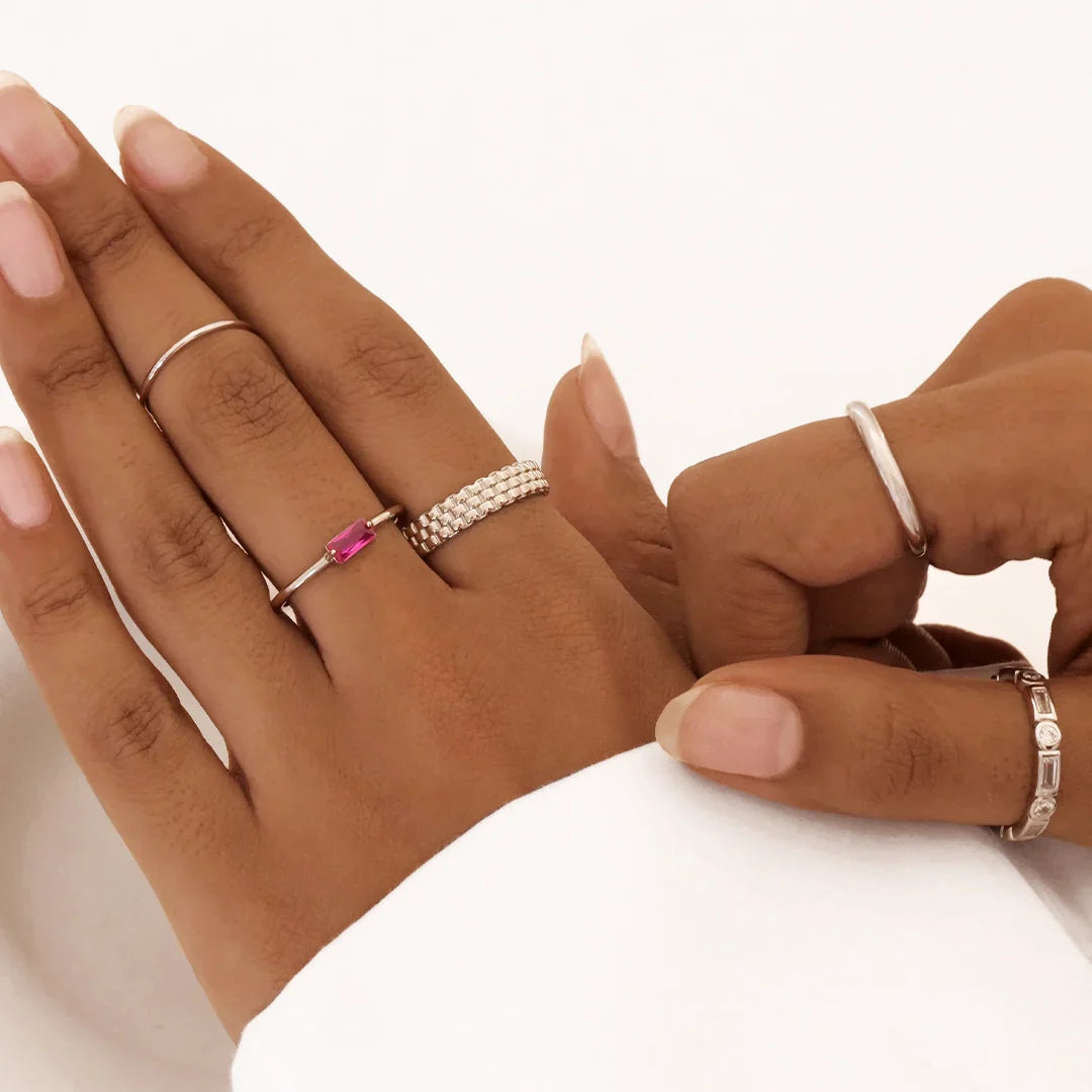 Classic Three Layered Wedding Band 20