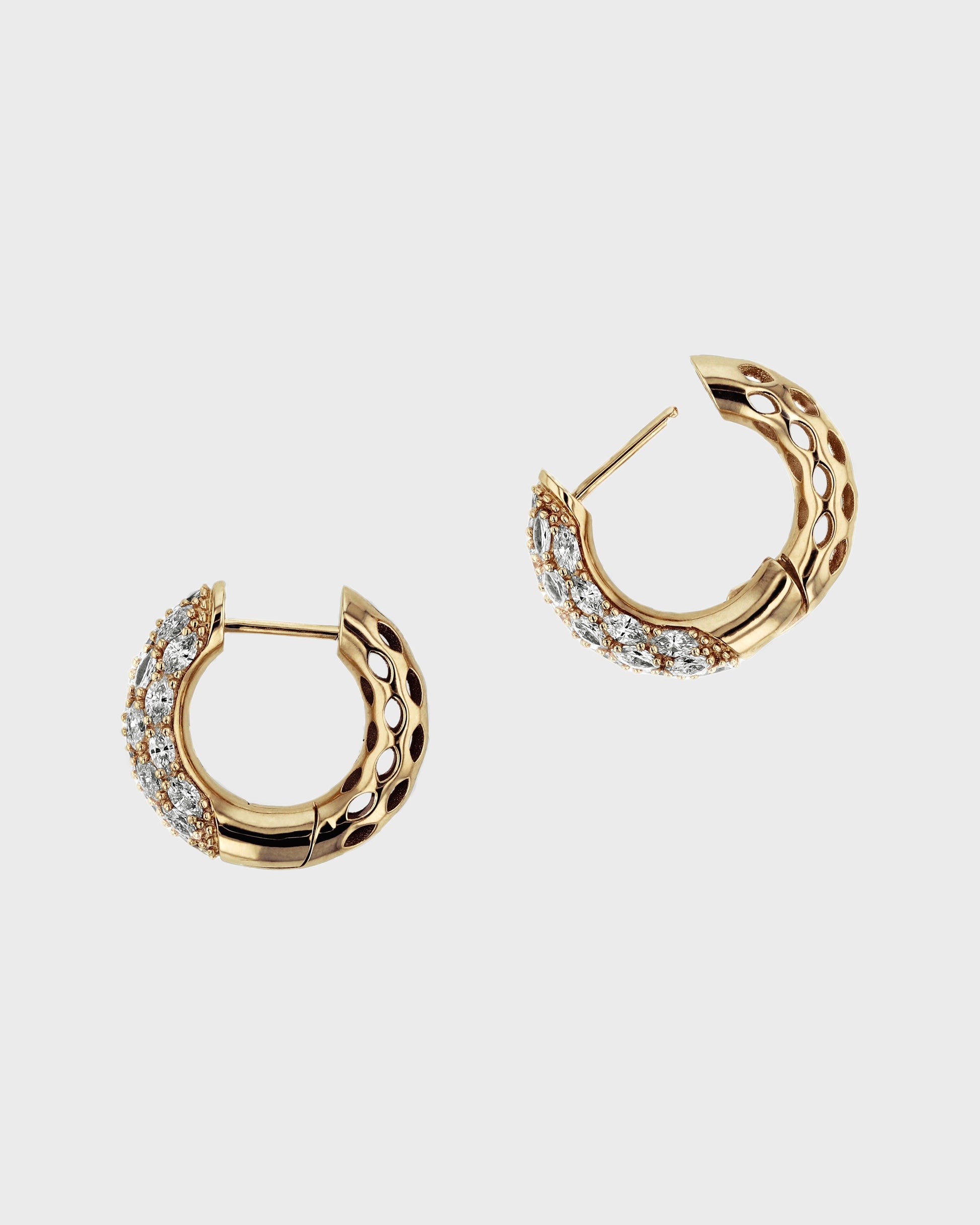 Marquise Lab Grown Diamond Tube Set Hoop Earring 6