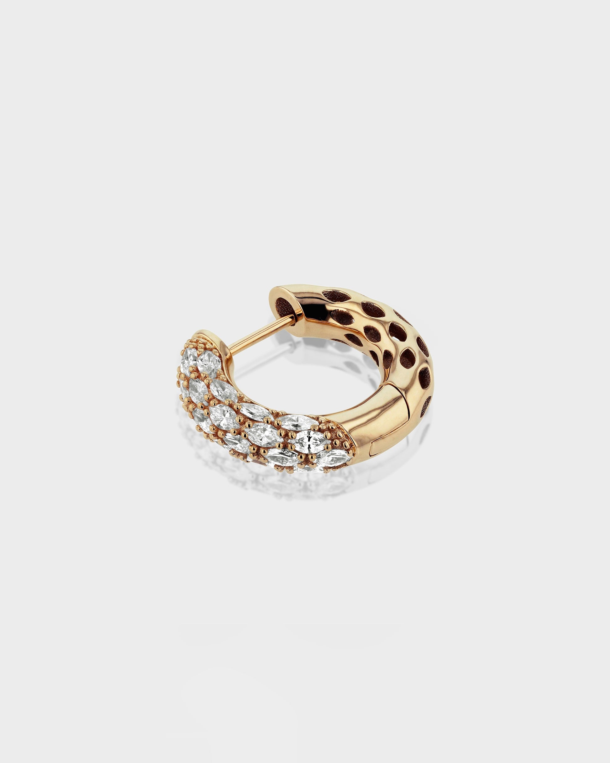 Marquise Lab Grown Diamond Tube Set Hoop Earring 7