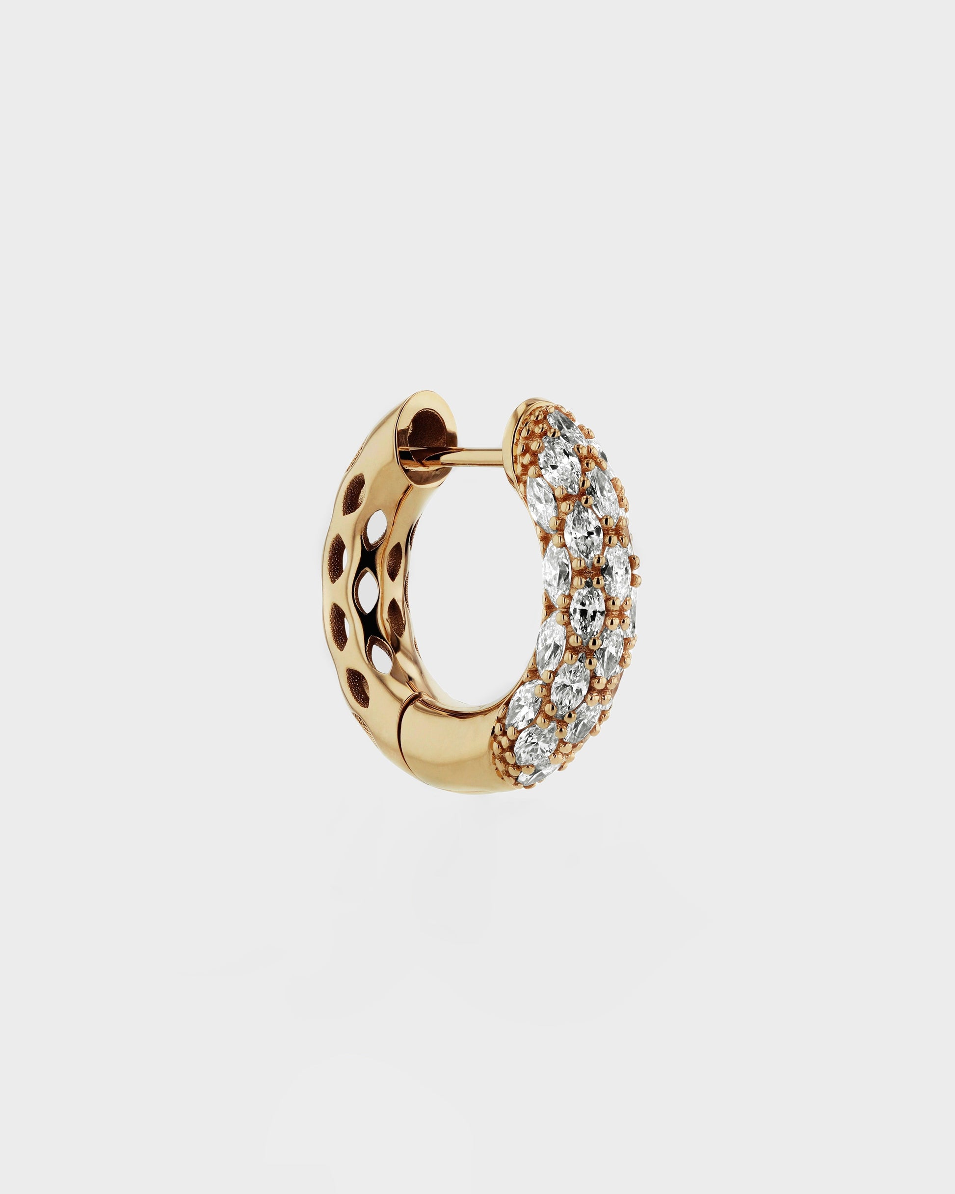 Marquise Lab Grown Diamond Tube Set Hoop Earring 5