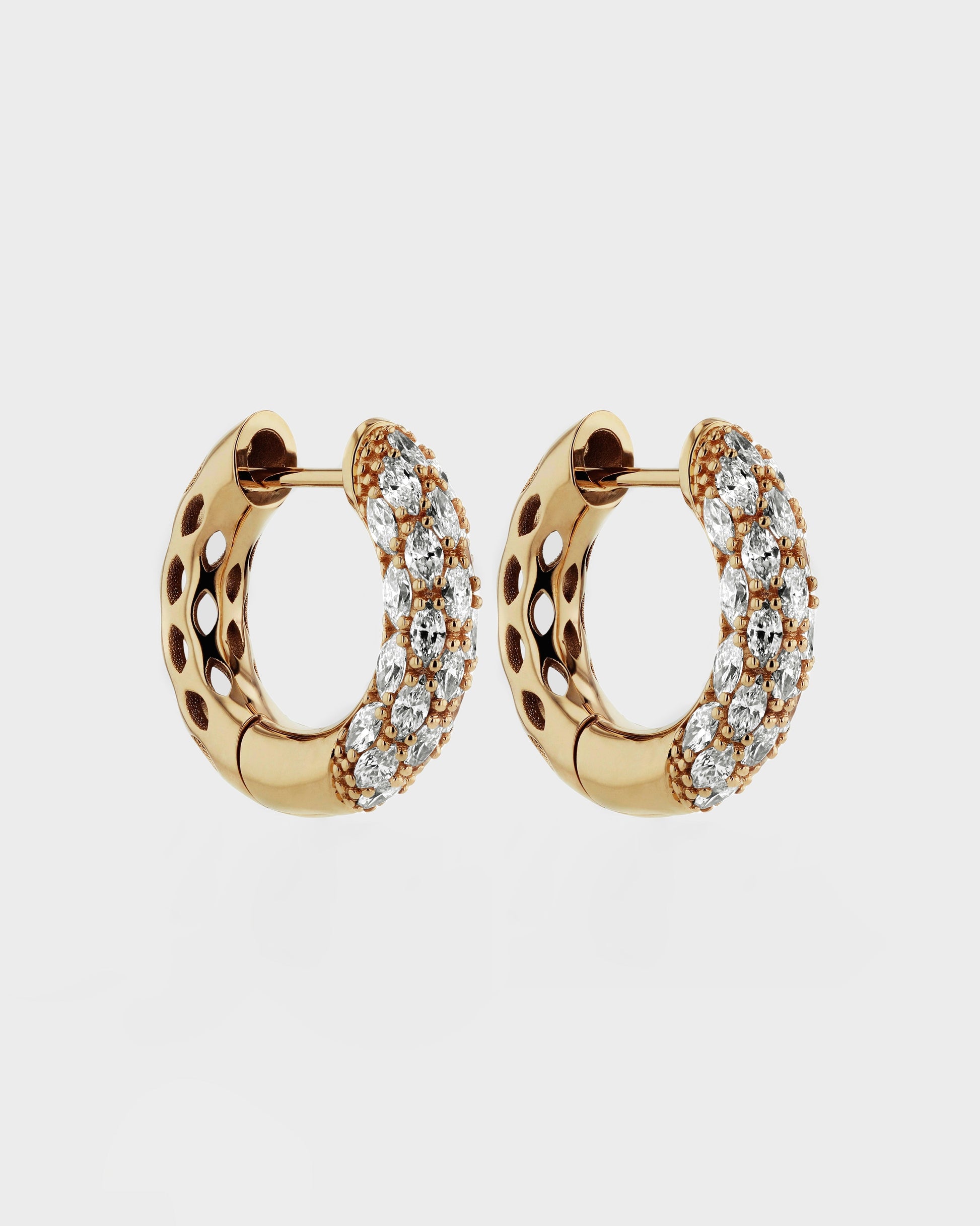 Marquise Lab Grown Diamond Tube Set Hoop Earring 1
