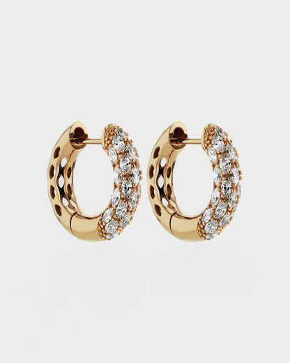Marquise Lab Grown Diamond Tube Set Hoop Earring 1