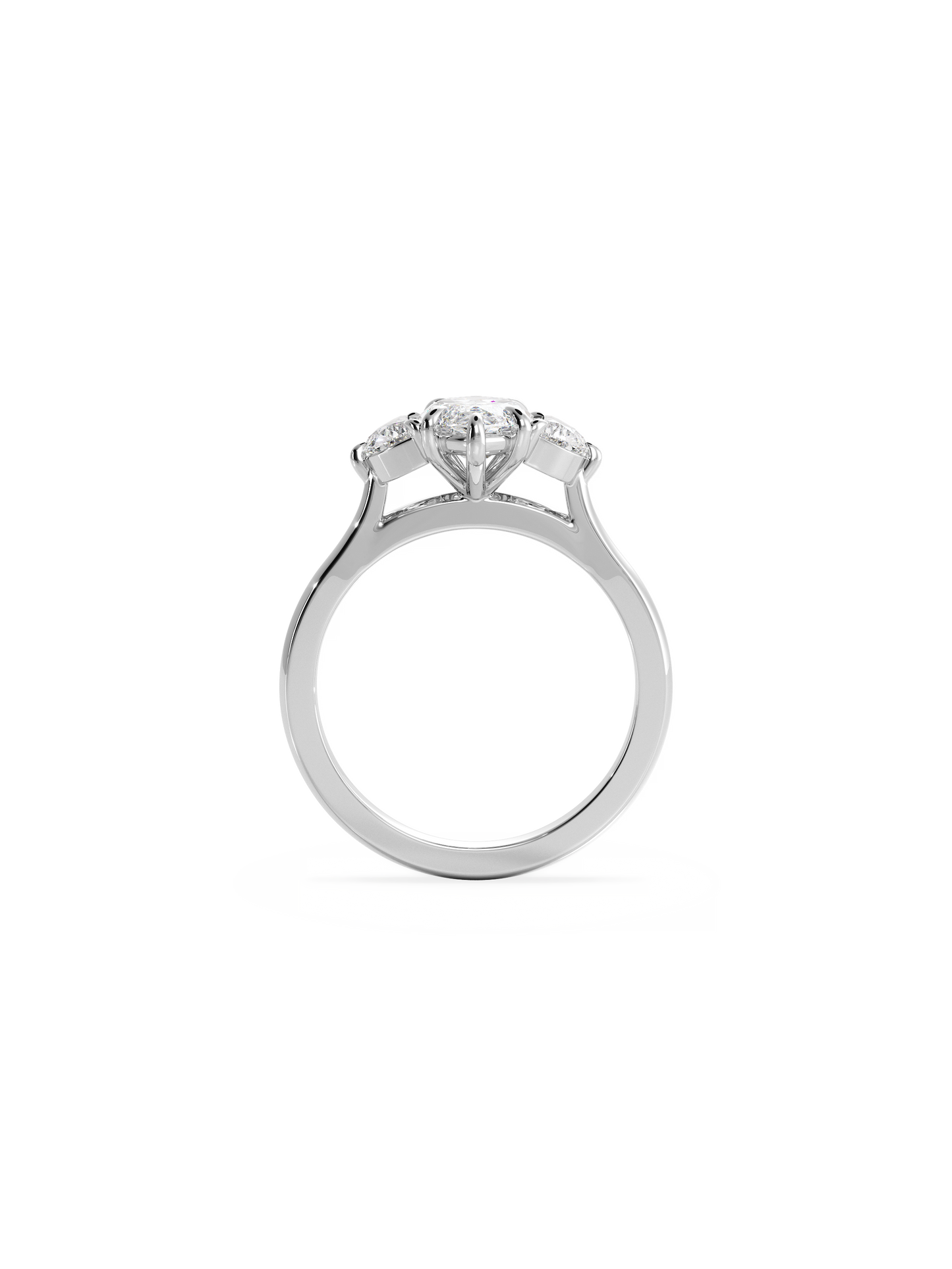 Three Stone-Marquise Lab Grown Diamond Engagement Ring