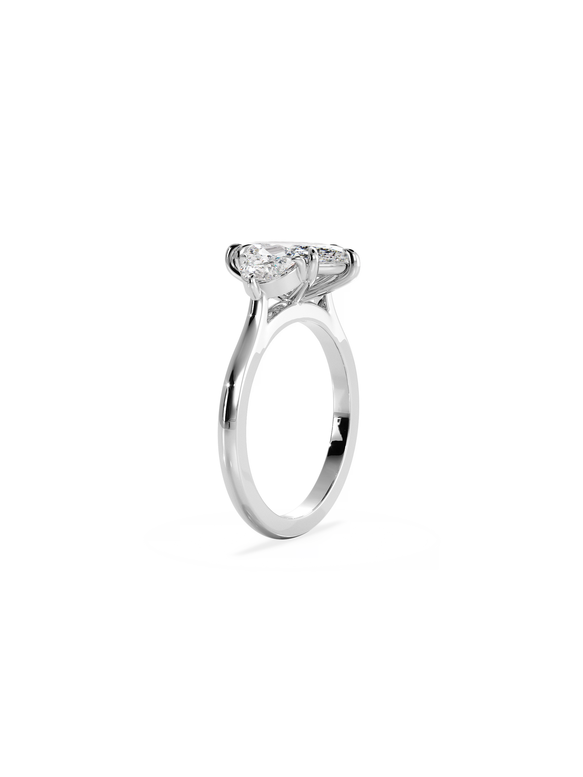 Three Stone-Marquise Lab Grown Diamond Engagement Ring