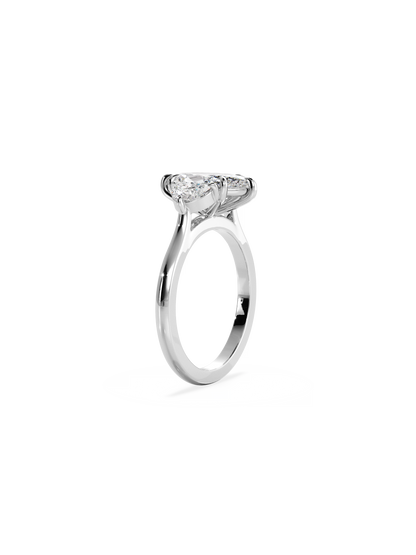 Three Stone-Marquise Lab Grown Diamond Engagement Ring