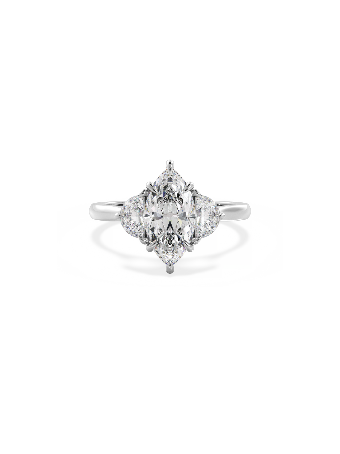 Three Stone-Marquise Lab Grown Diamond Engagement Ring