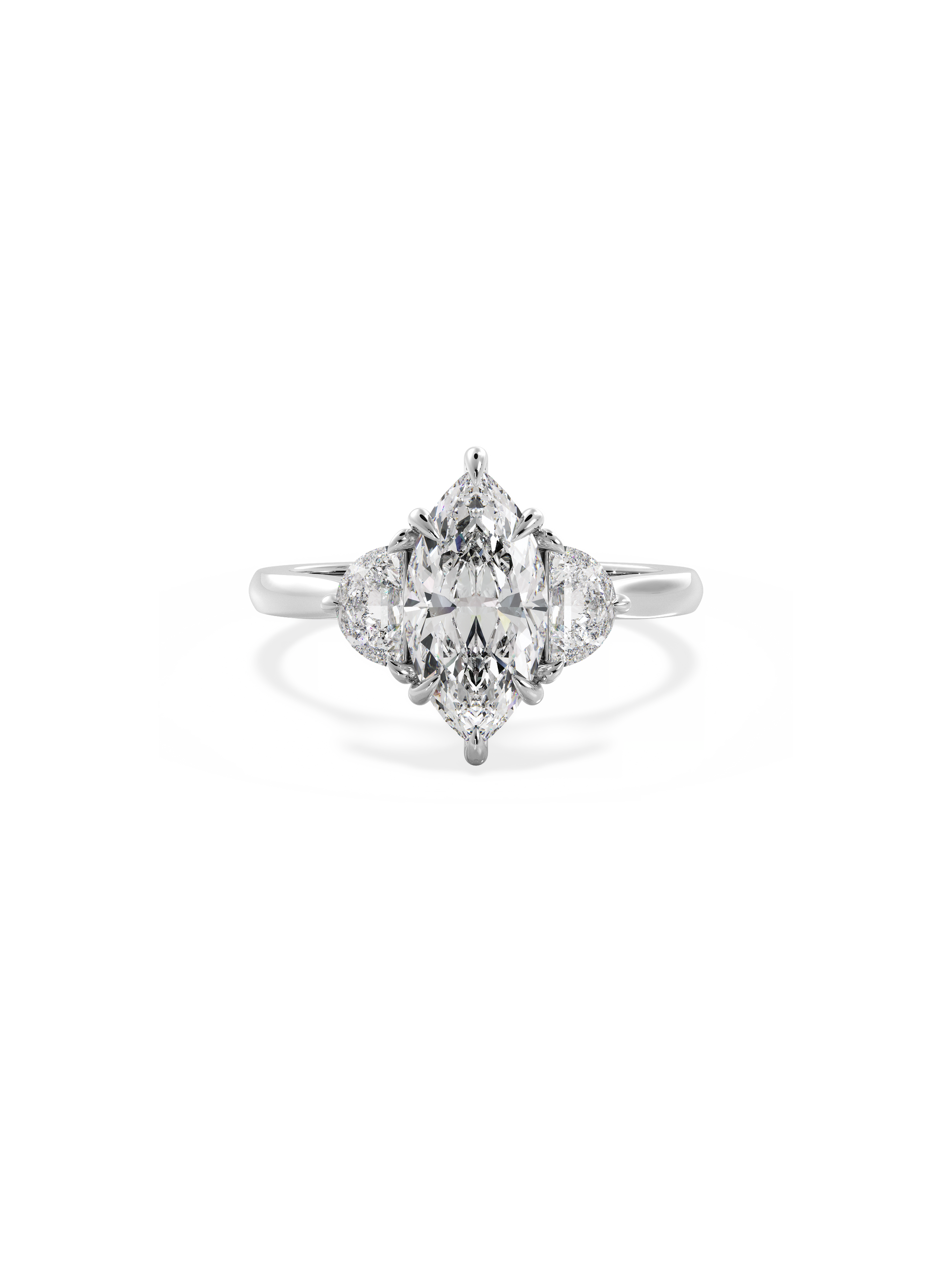 Three Stone-Marquise Lab Grown Diamond Engagement Ring