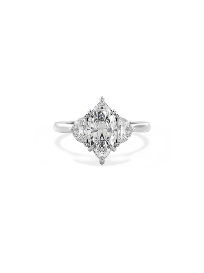 Three Stone-Marquise Lab Grown Diamond Engagement Ring