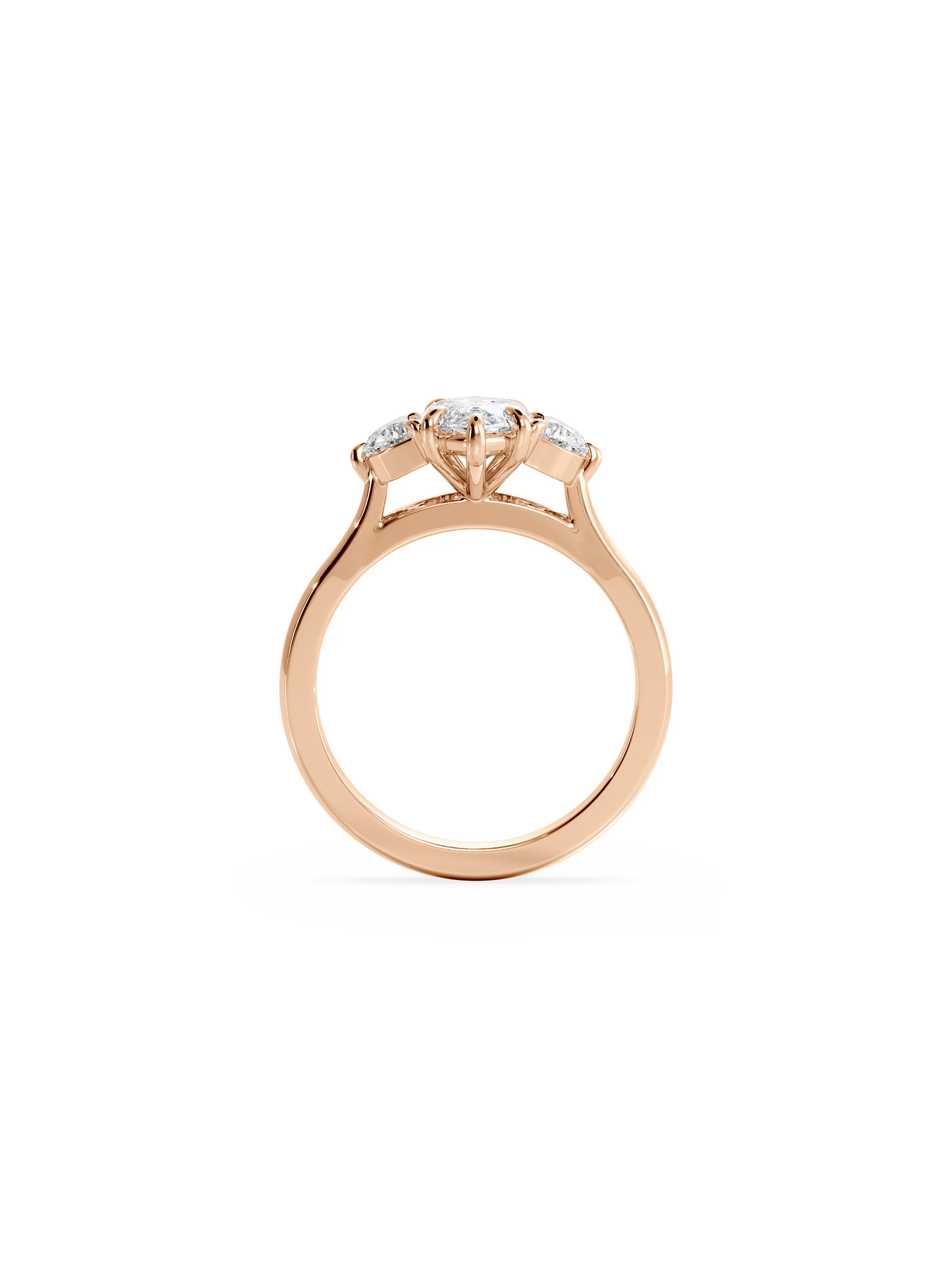 Three Stone-Marquise Lab Grown Diamond Engagement Ring