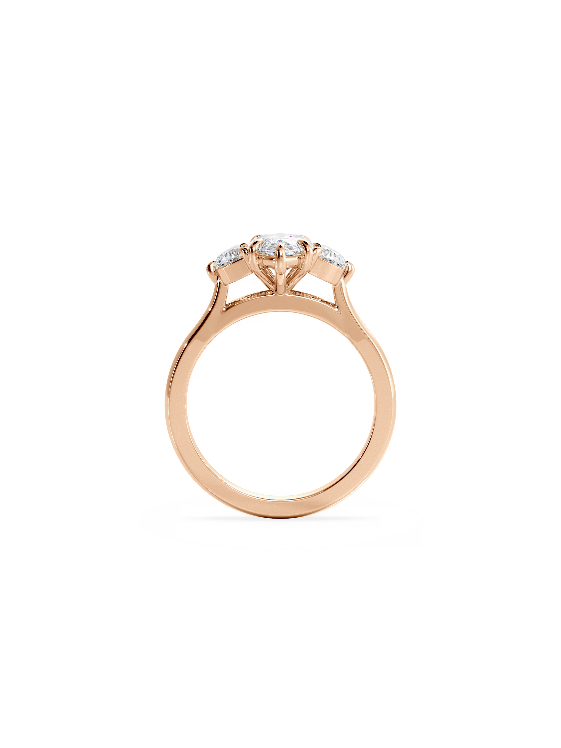 Three Stone-Marquise Lab Grown Diamond Engagement Ring