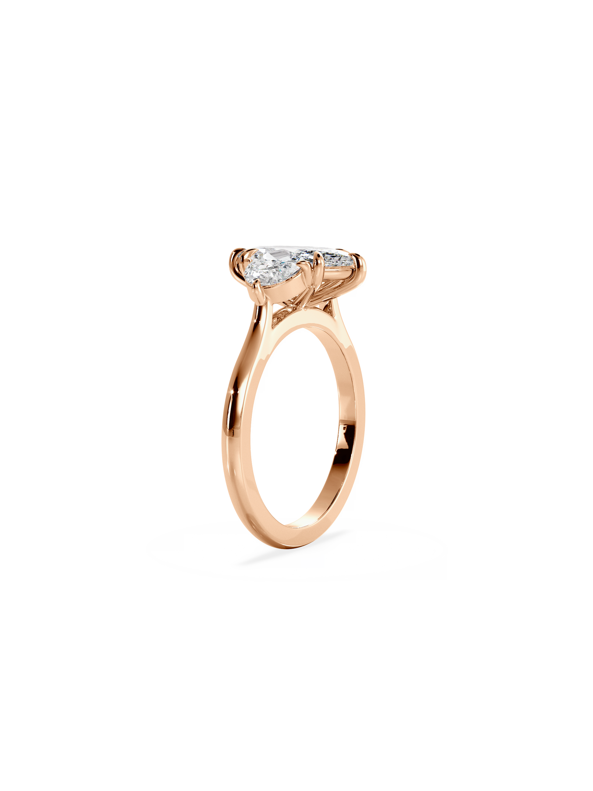 Three Stone-Marquise Lab Grown Diamond Engagement Ring