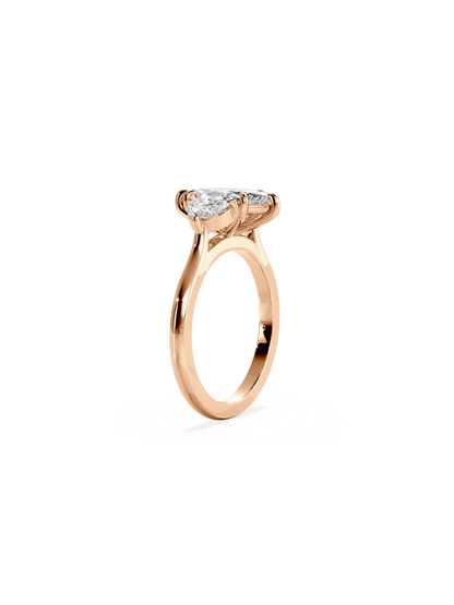 Three Stone-Marquise Lab Grown Diamond Engagement Ring