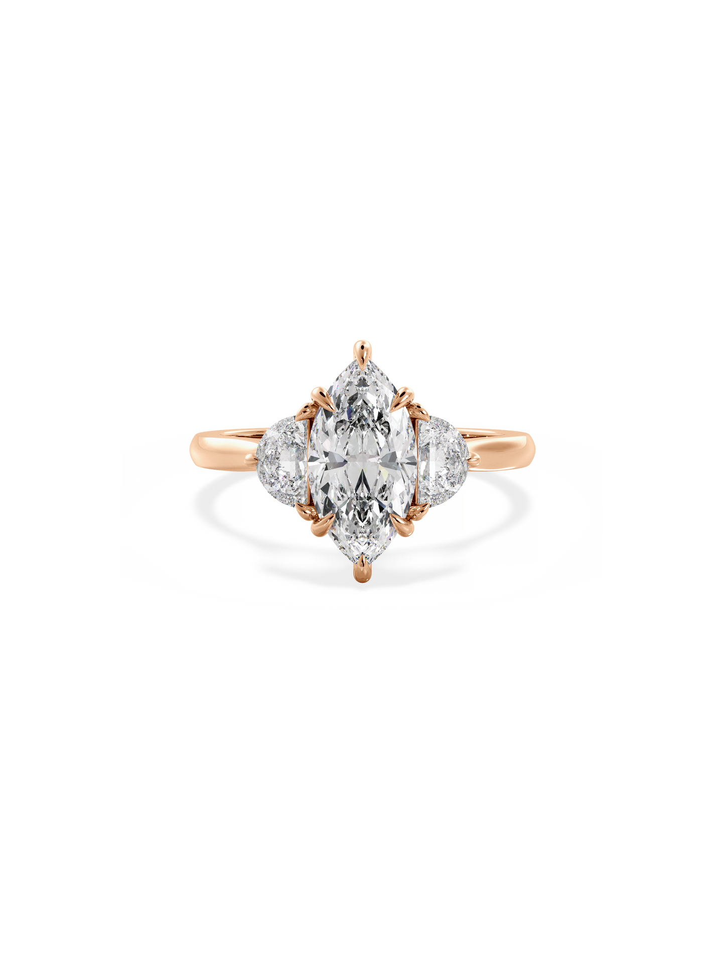 Three Stone-Marquise Lab Grown Diamond Engagement Ring