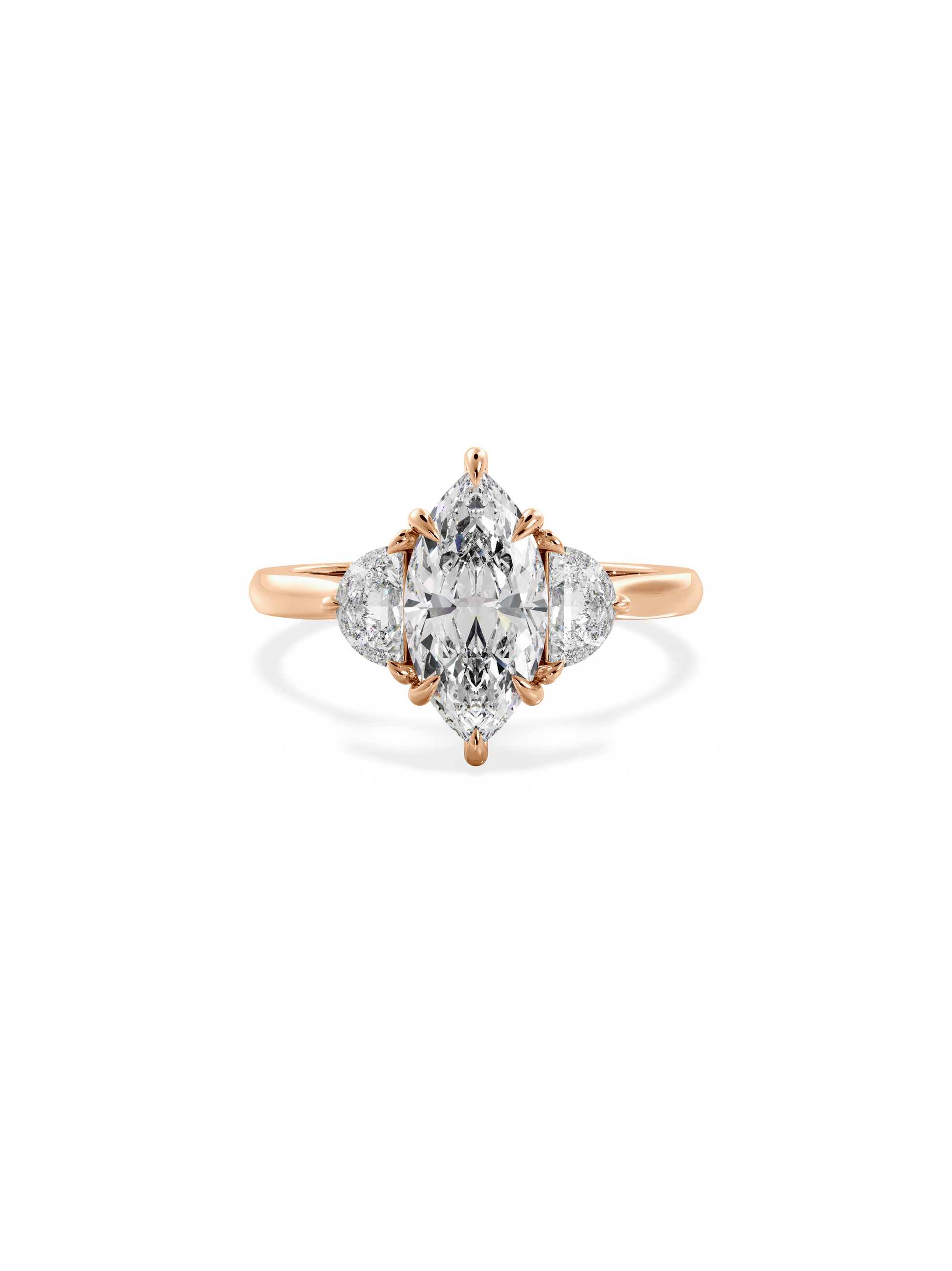 Three Stone-Marquise Lab Grown Diamond Engagement Ring