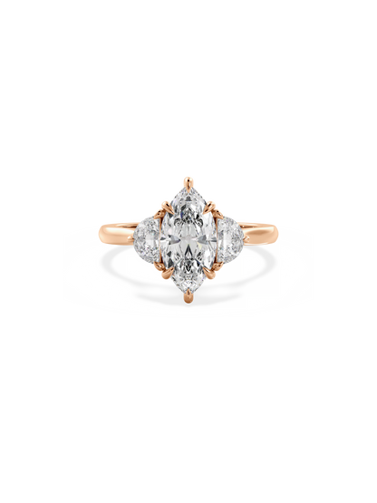 Three Stone-Marquise Lab Grown Diamond Engagement Ring