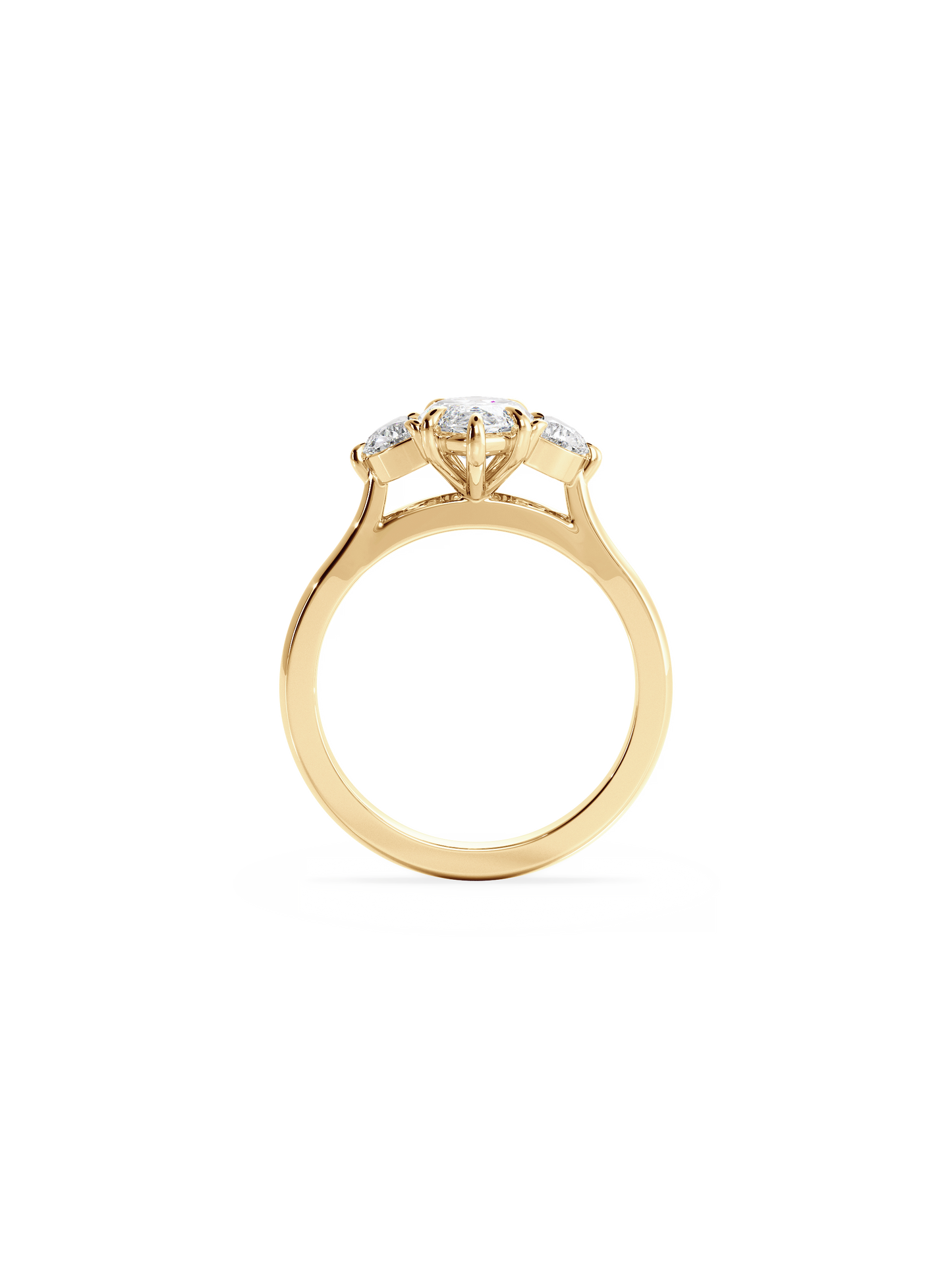 Three Stone-Marquise Lab Grown Diamond Engagement Ring
