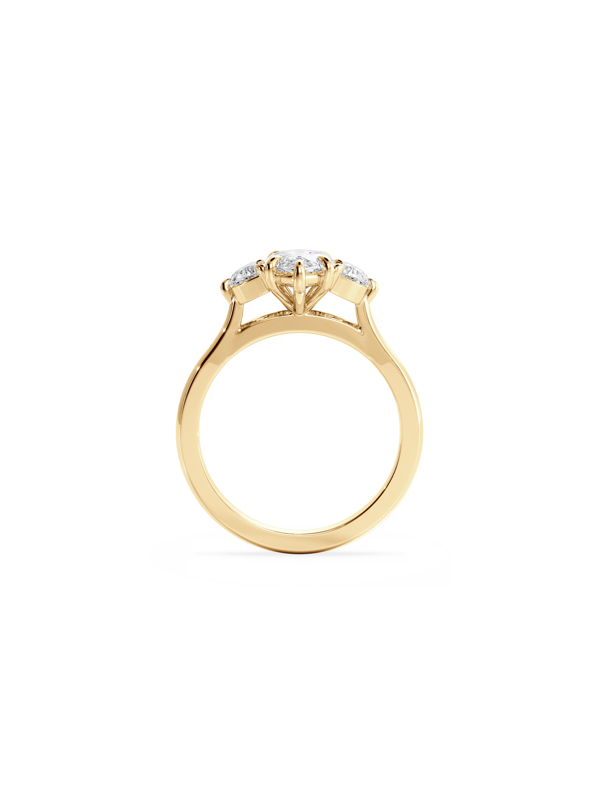 Three Stone-Marquise Lab Grown Diamond Engagement Ring