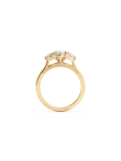 Three Stone-Marquise Lab Grown Diamond Engagement Ring