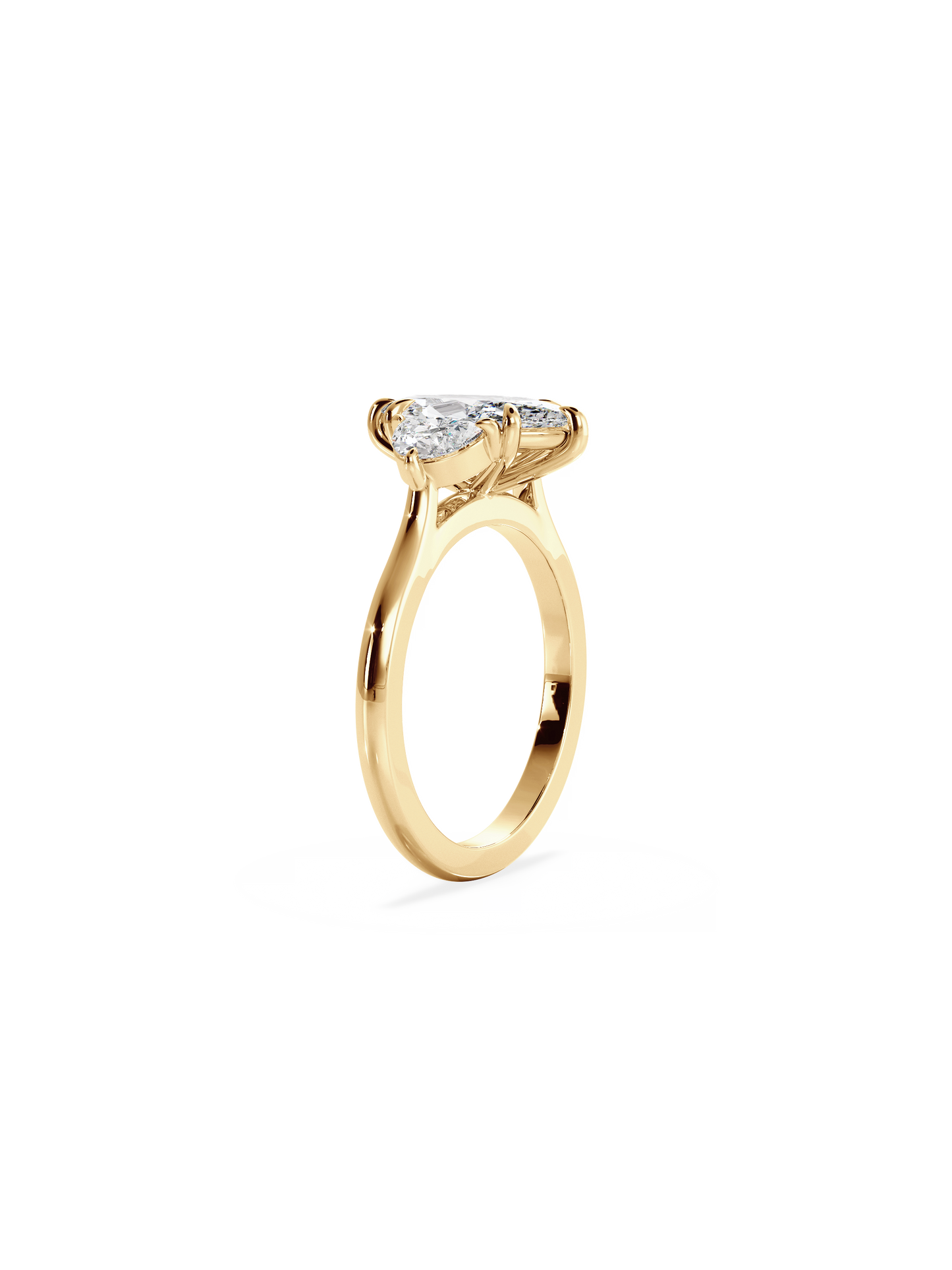 Three Stone-Marquise Lab Grown Diamond Engagement Ring