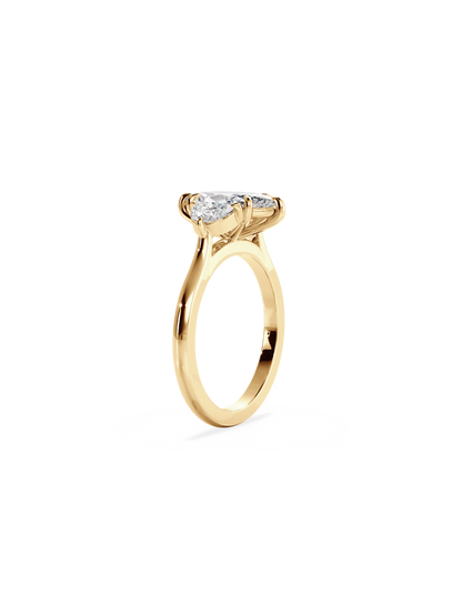Three Stone-Marquise Lab Grown Diamond Engagement Ring