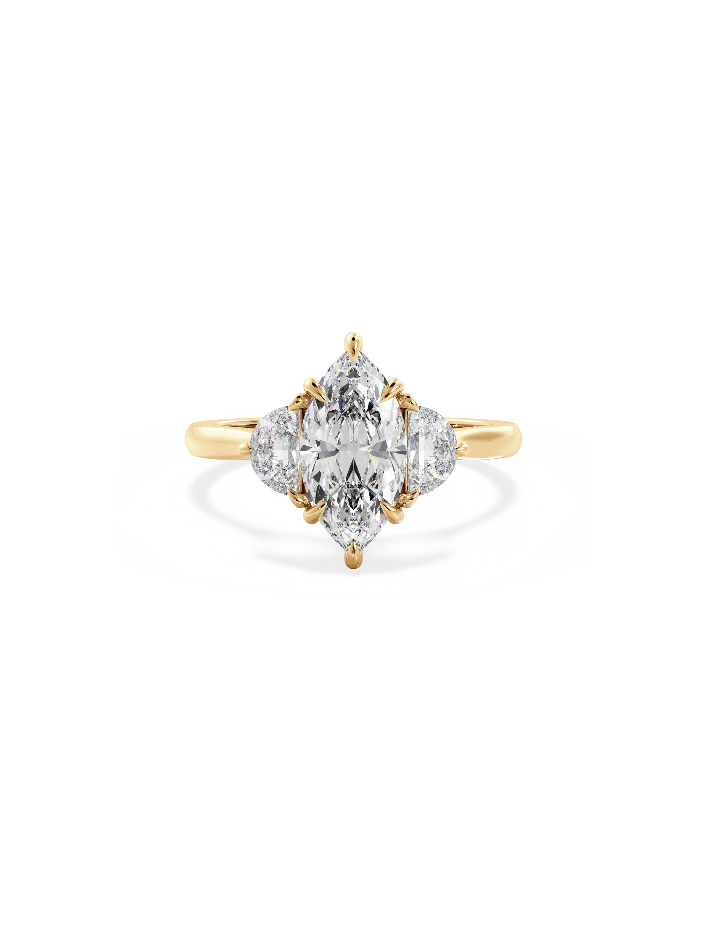 Three Stone-Marquise Lab Grown Diamond Engagement Ring