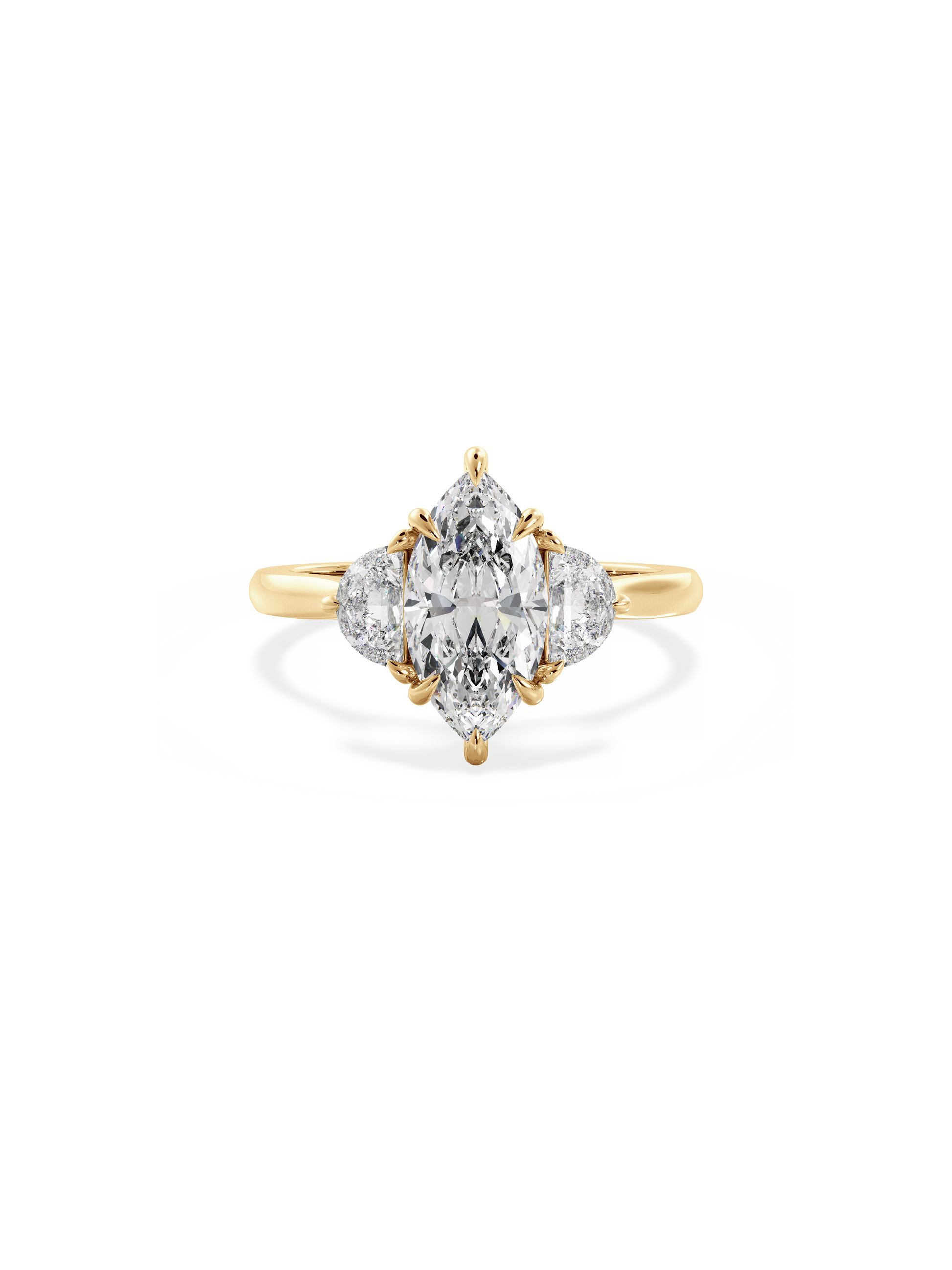Three Stone-Marquise Lab Grown Diamond Engagement Ring
