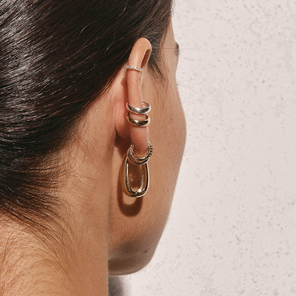 Golden Luxe Elongated Hoops Earrings 5