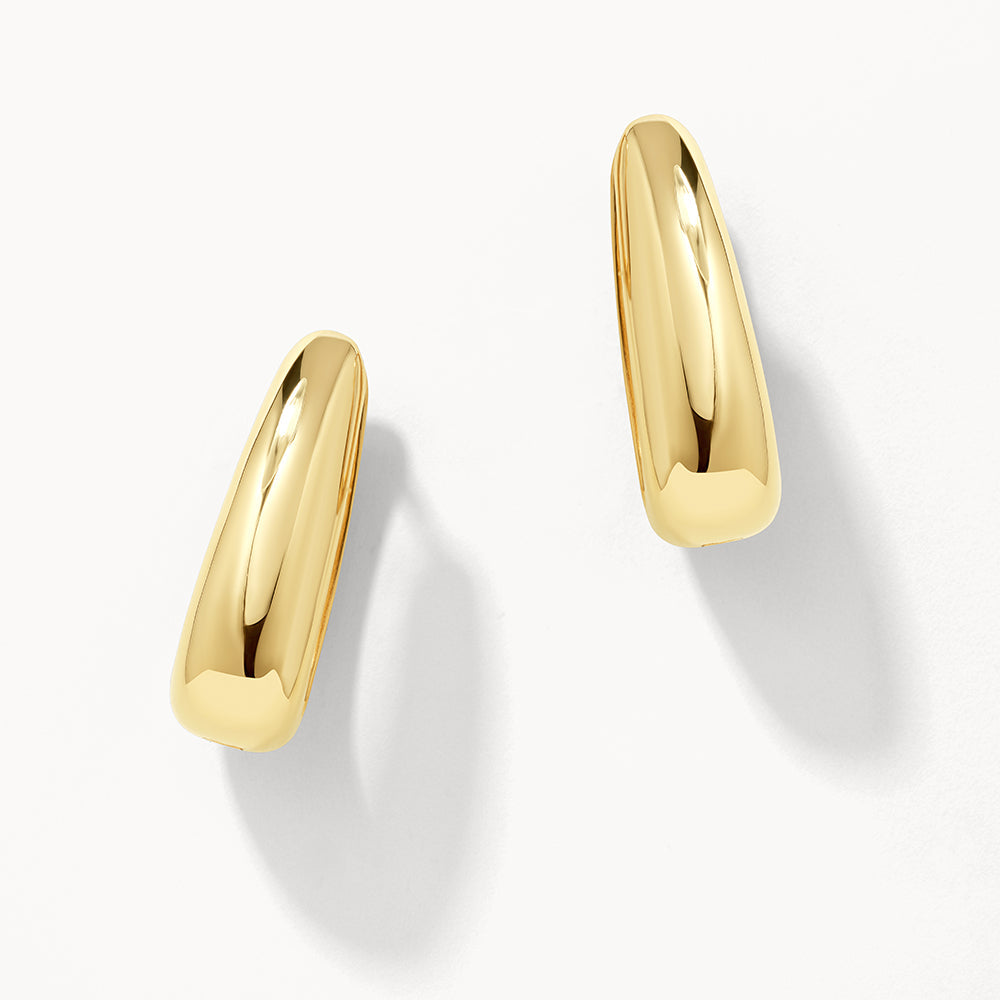 Golden Luxe Elongated Hoops Earrings 4