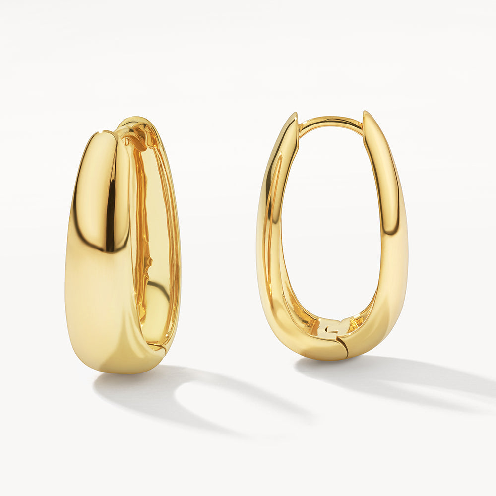 Golden Luxe Elongated Hoops Earrings 1