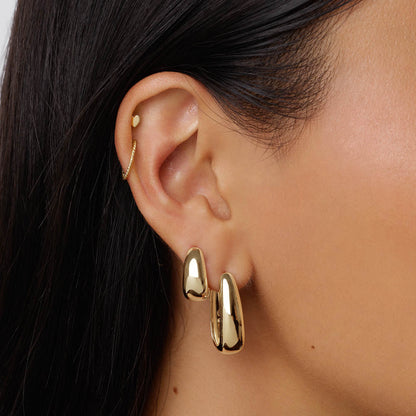Golden Luxe Elongated Hoops Earrings 6